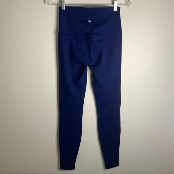 Lululemon Blue Mesh Panel Wunder Under Leggings  6 - Picture 2 of 11